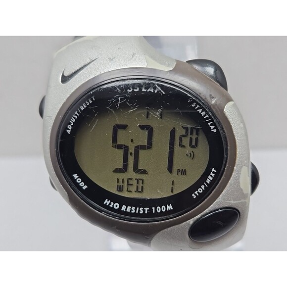 Nike Triax 35Lap Digital Chrono Watch WG48 4000 100M New Battery Black Band Mens - Picture 4 of 11